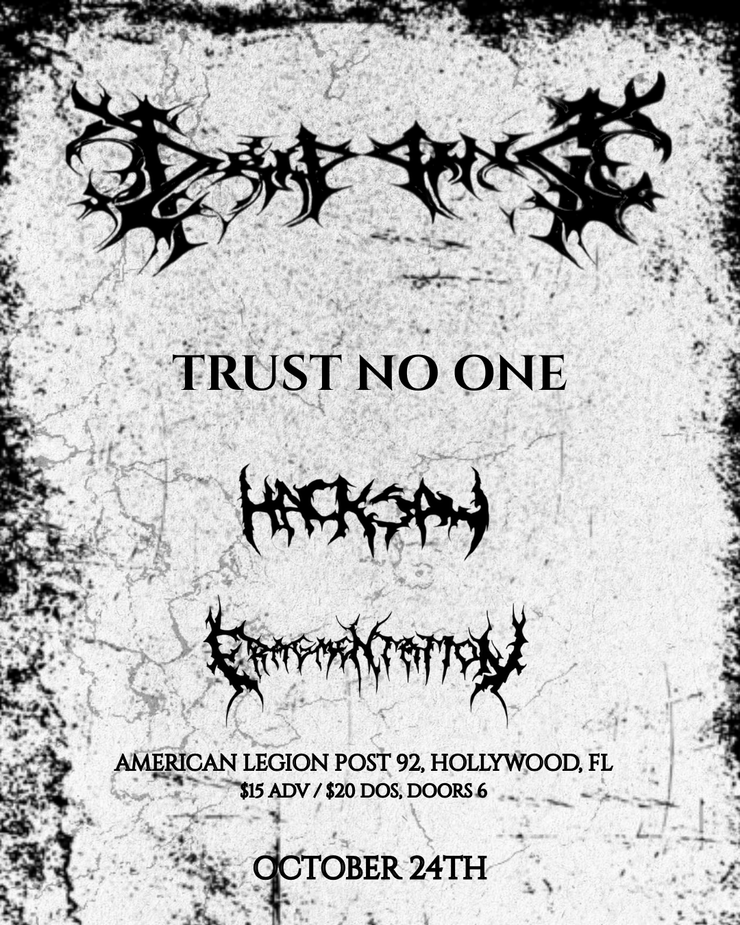 Trust No One Show Flyer